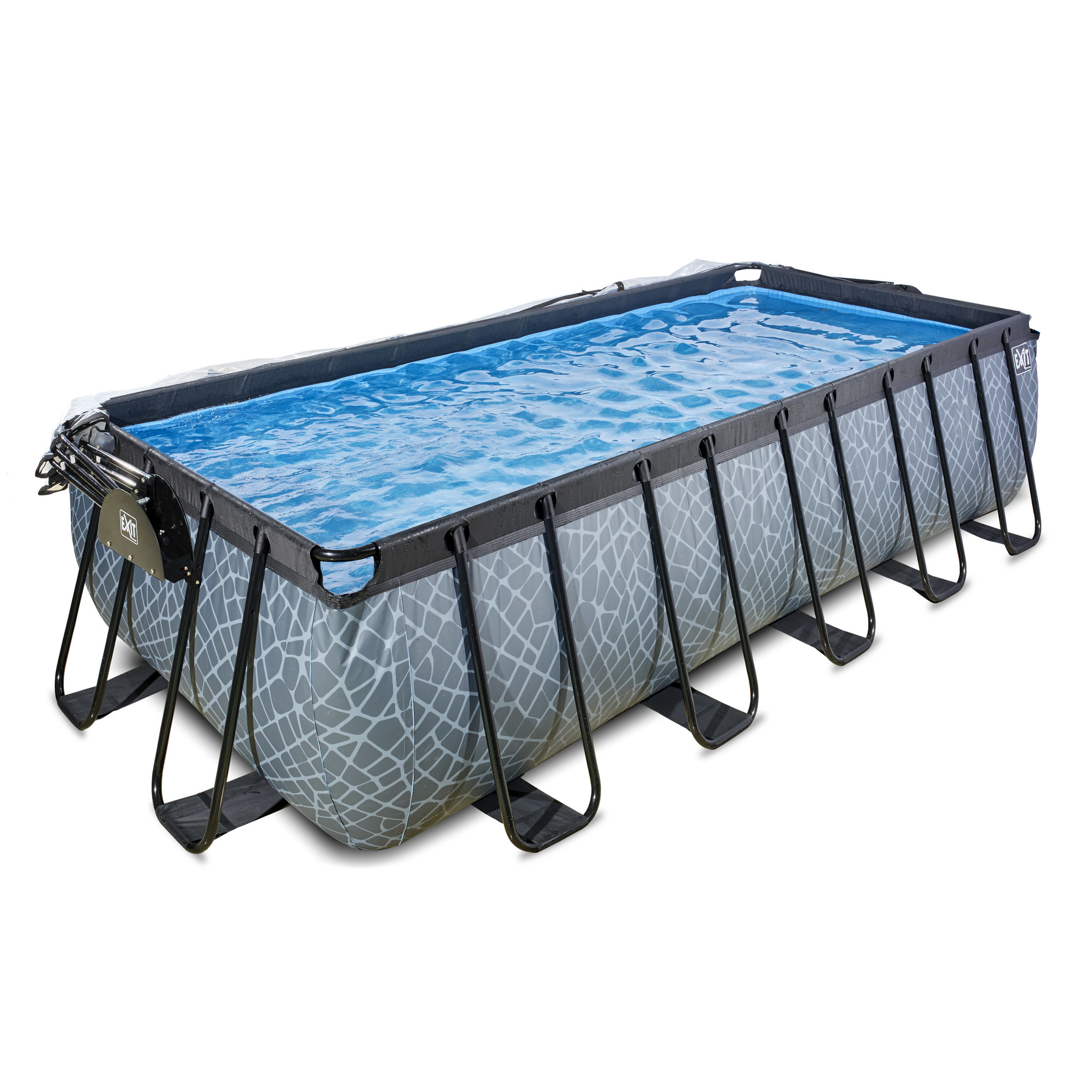 EXIT Toys zwembad Stone 540x250x122cm met warmtepomp overkapping zandfilterpomp