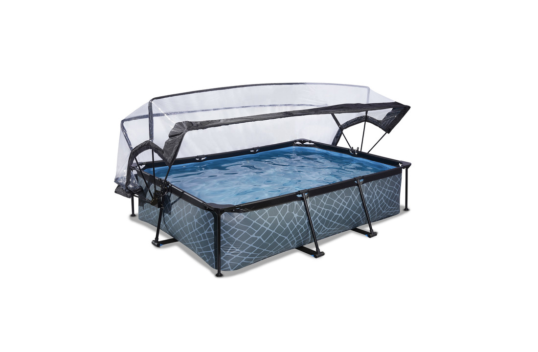 EXIT Toys zwembad Stone 300x200x65cm met overkapping filterpomp
