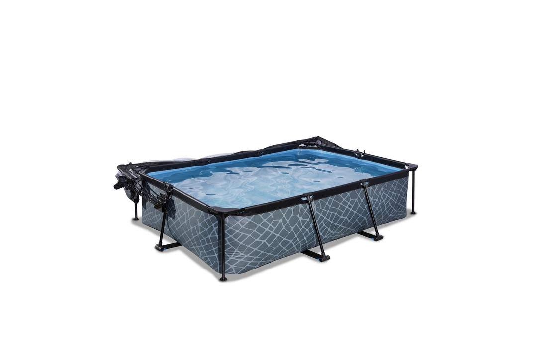 EXIT Toys zwembad Stone 300x200x65cm met overkapping filterpomp
