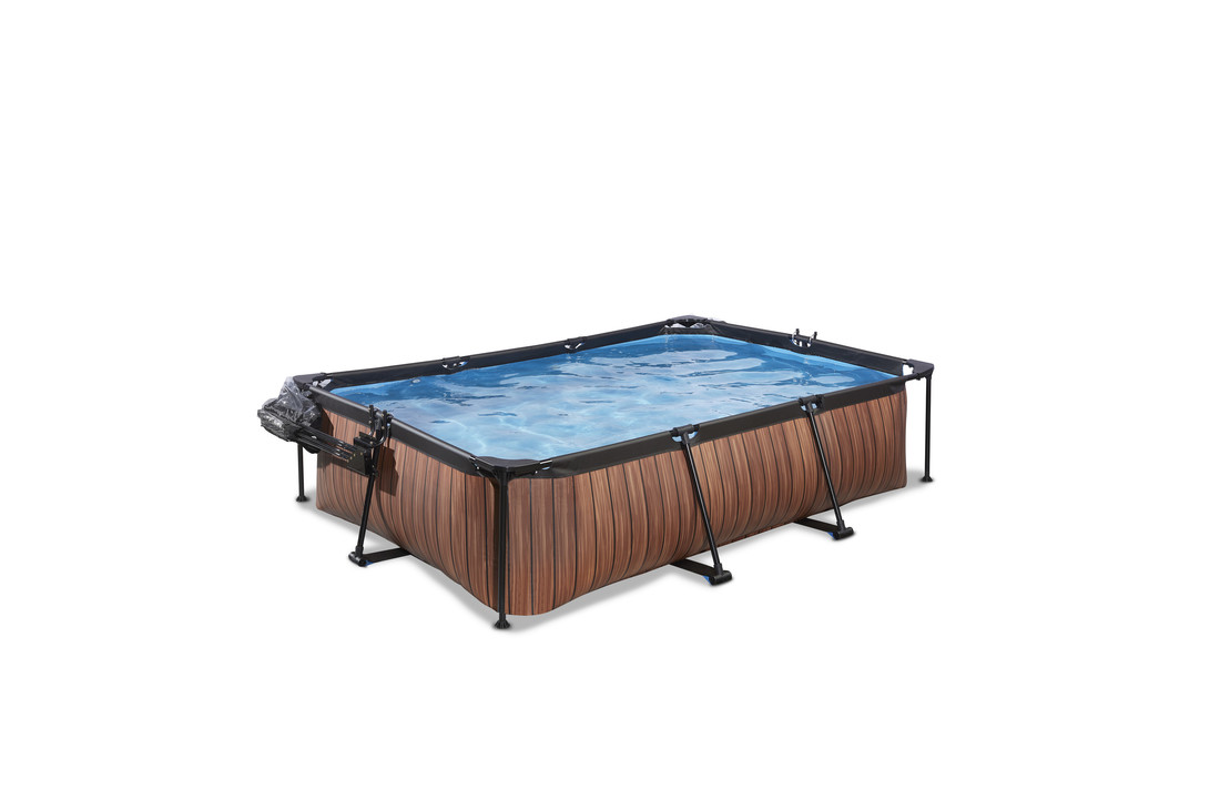EXIT Toys zwembad Wood 300x200x65cm met overkapping filterpomp