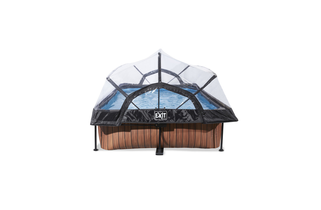 EXIT Toys zwembad Wood 300x200x65cm met overkapping filterpomp