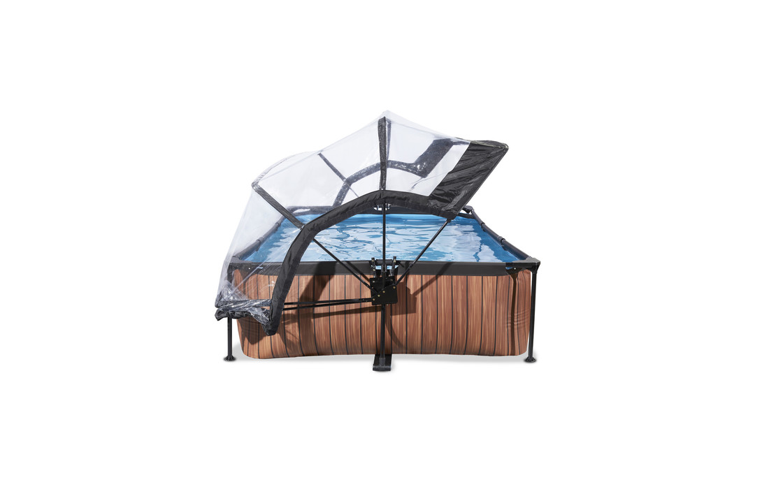 EXIT Toys zwembad Wood 300x200x65cm met overkapping filterpomp