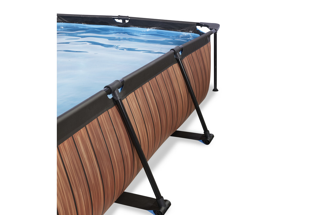 EXIT Toys zwembad Wood 300x200x65cm met overkapping filterpomp