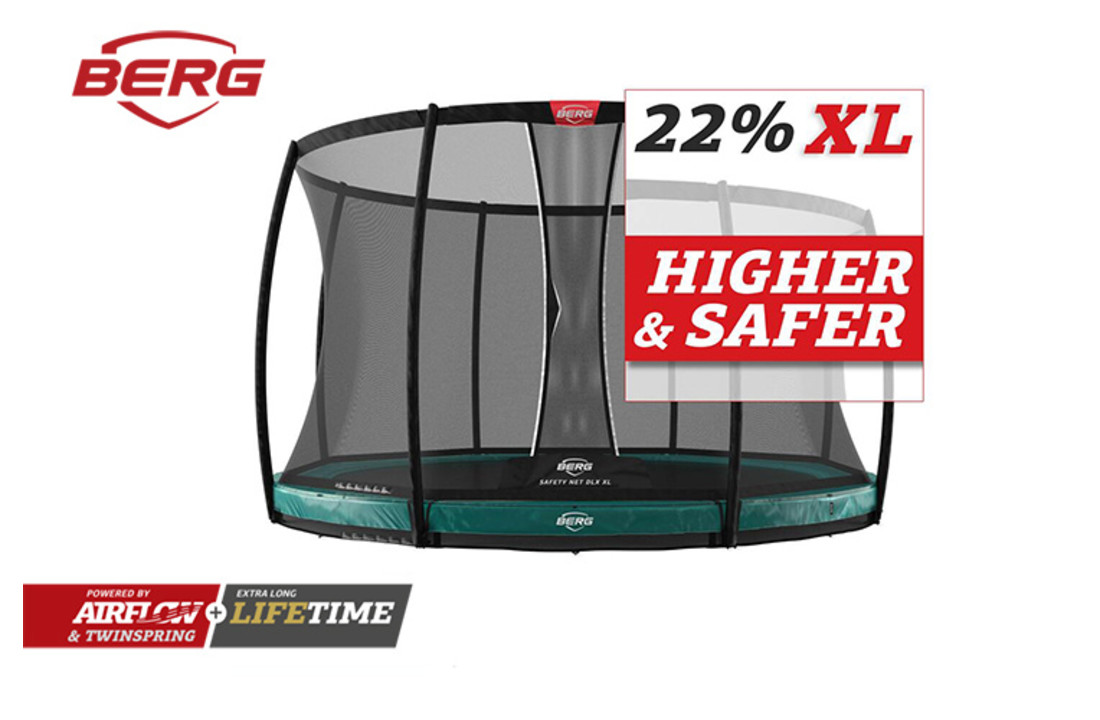 BERG InGround Elite 430 groen + Safetynet Deluxe XL