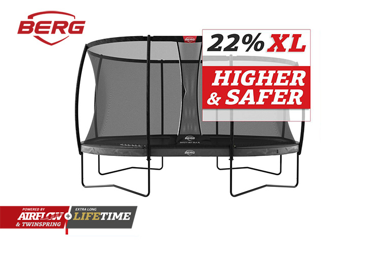 BERG Grand Elite 520 grijs + Safetynet Deluxe XL