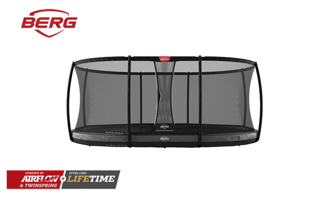 BERG Grand Elite InGround 520 grijs + Safetynet Deluxe