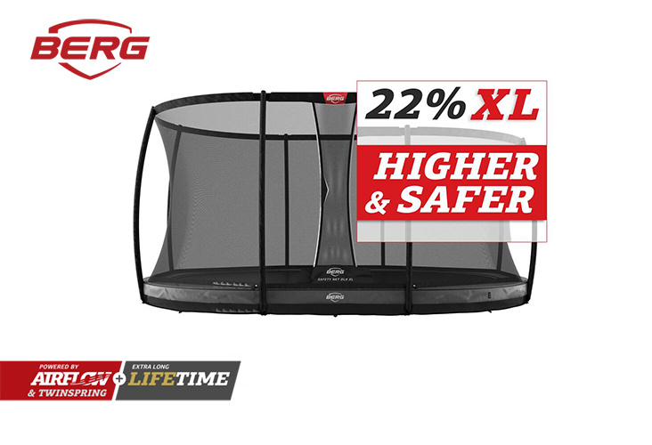 BERG Grand Elite InGround 520 grijs + Safetynet Deluxe XL