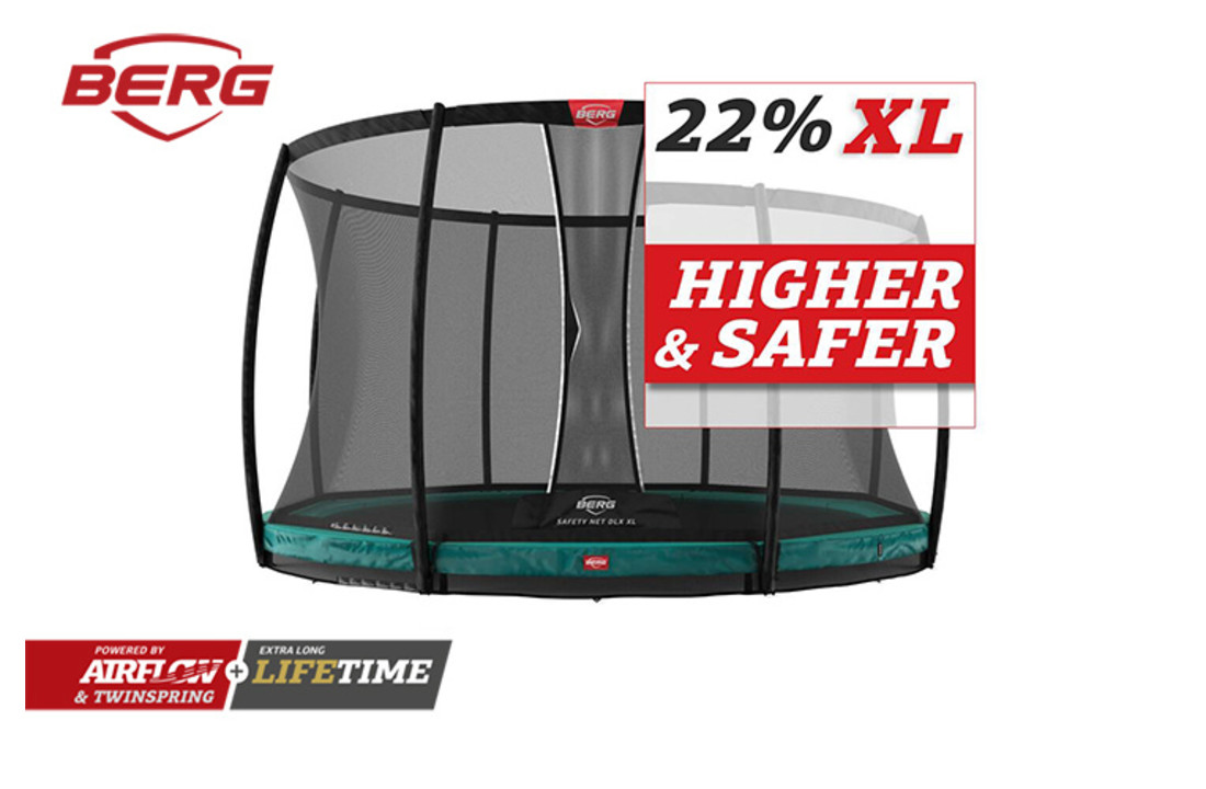 BERG InGround Champion 430 groen + Safetynet Deluxe XL