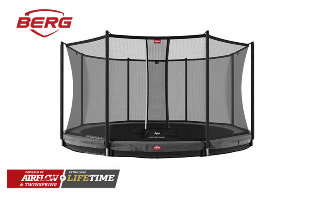 BERG InGround Champion 380 grijs + Safetynet Comfort