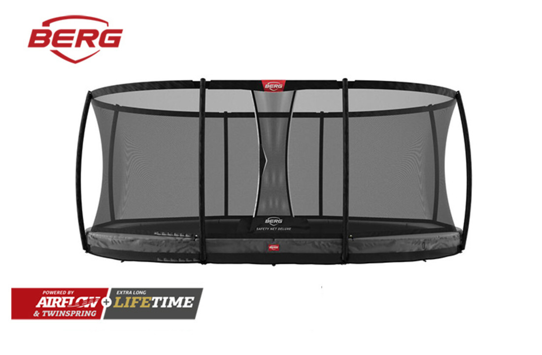 BERG Grand Champion InGround 520 grijs + Safetynet Deluxe