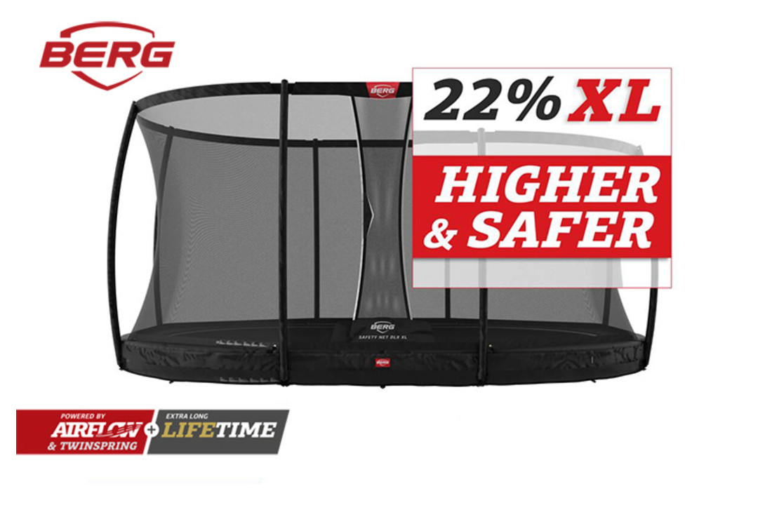 BERG Grand Champion InGround 520 zwart + Safetynet Deluxe XL