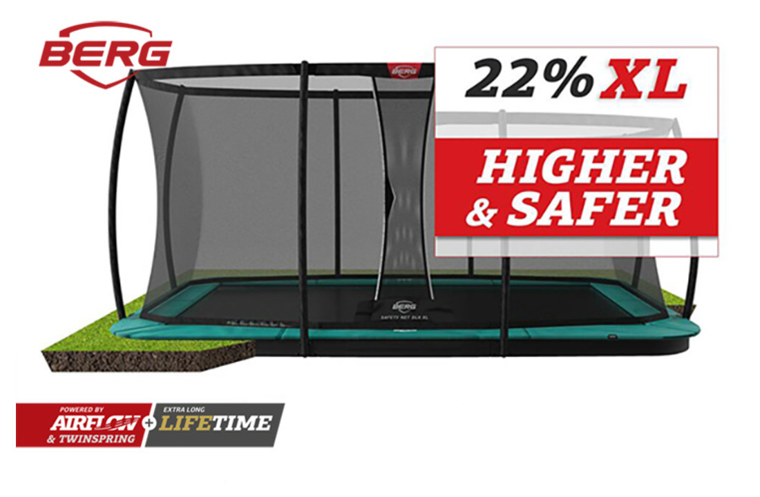 BERG Ultim Champion Flatground 410 groen + Safetynet Deluxe XL