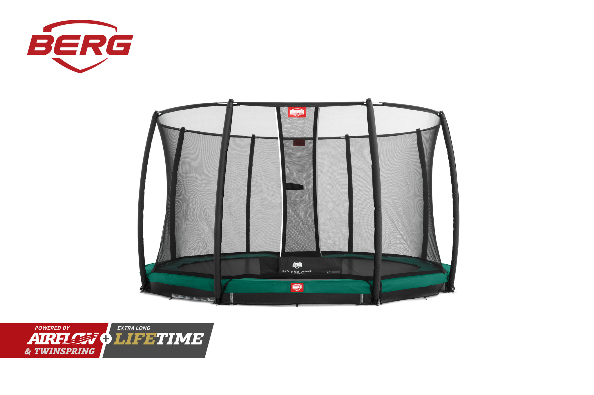 BERG InGround Champion 270 groen + Safetynet Deluxe