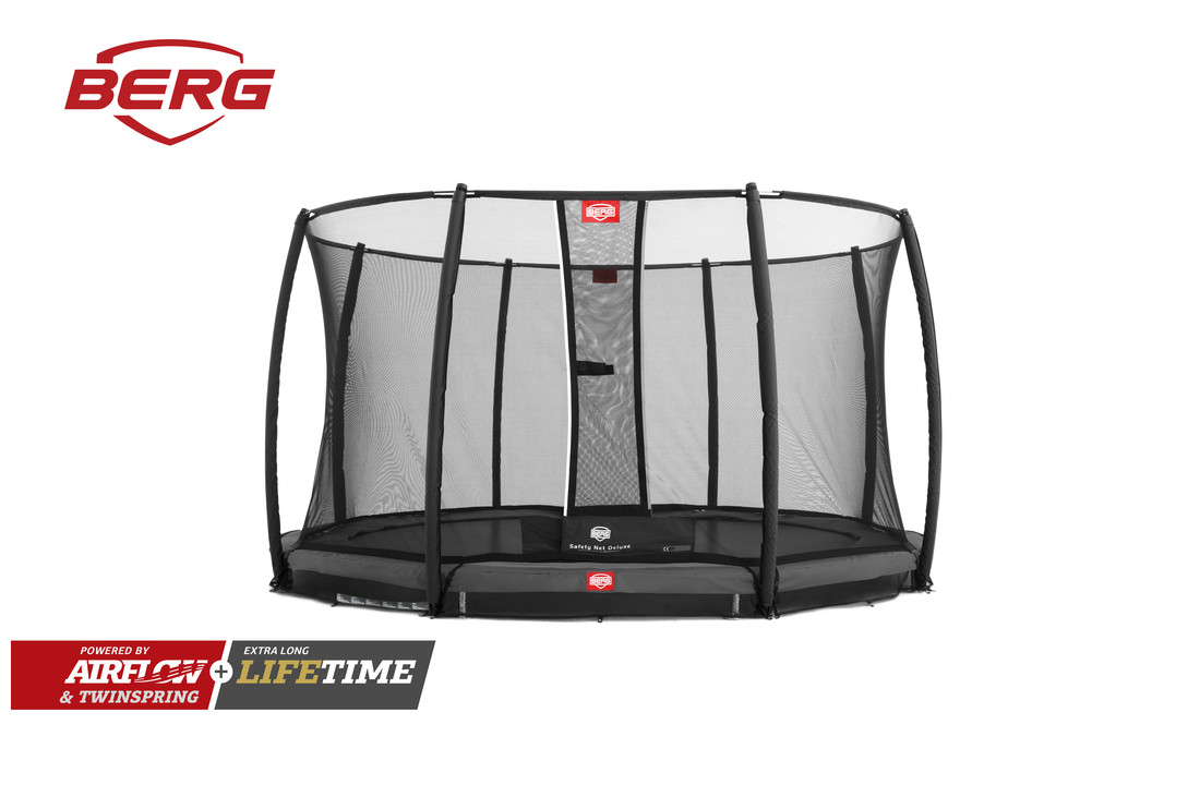 BERG InGround Champion 330 grijs + Safetynet Deluxe