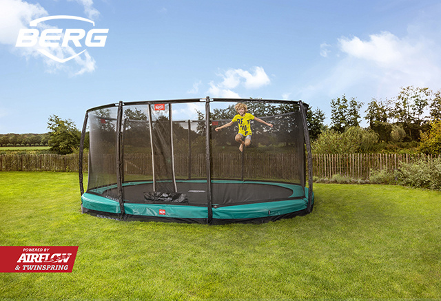 BERG Grand Champion InGround 520 groen + Safetynet Deluxe XL