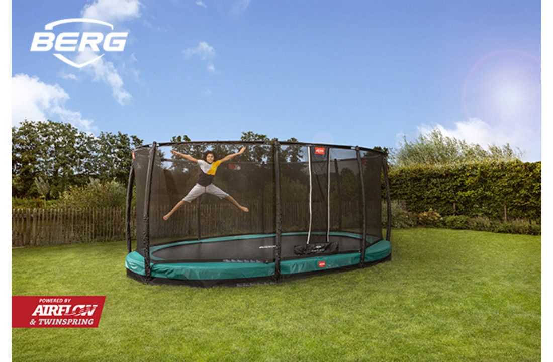 BERG Grand Champion InGround 470 groen + Safetynet Deluxe