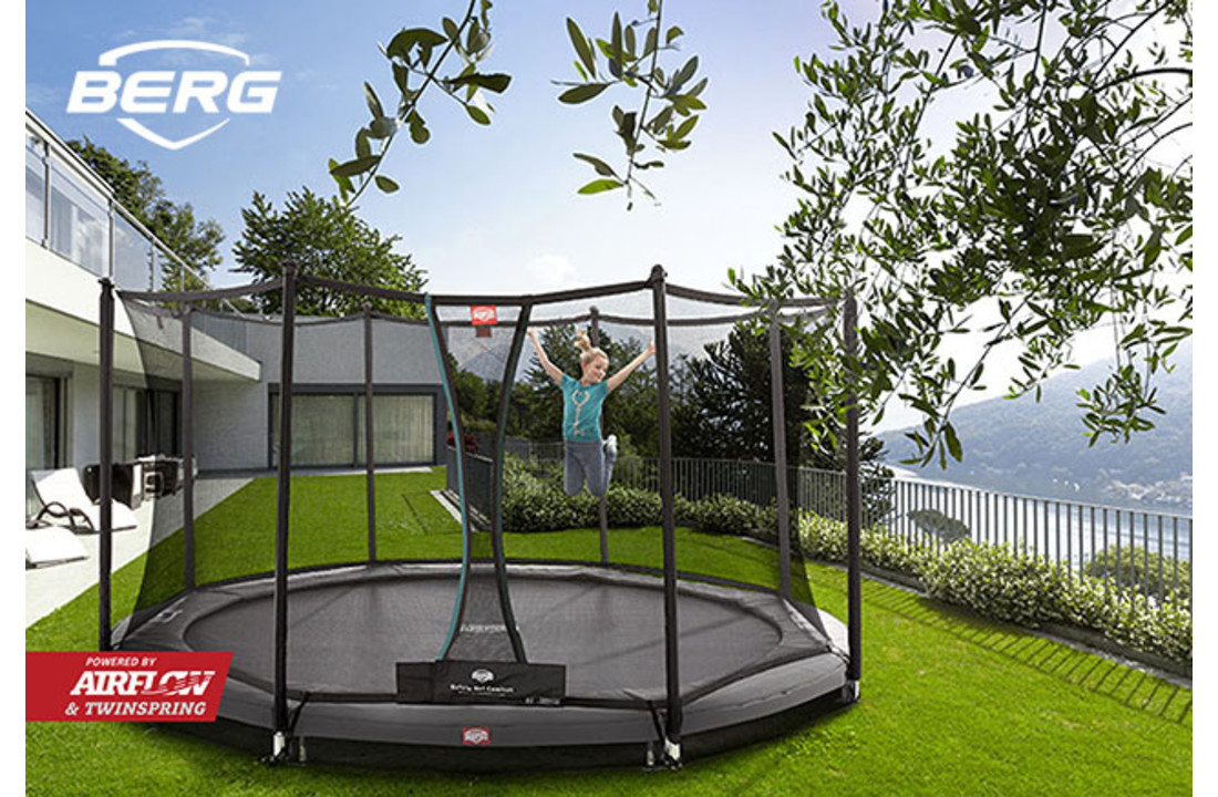 BERG InGround Champion 380 grijs + Safetynet Comfort