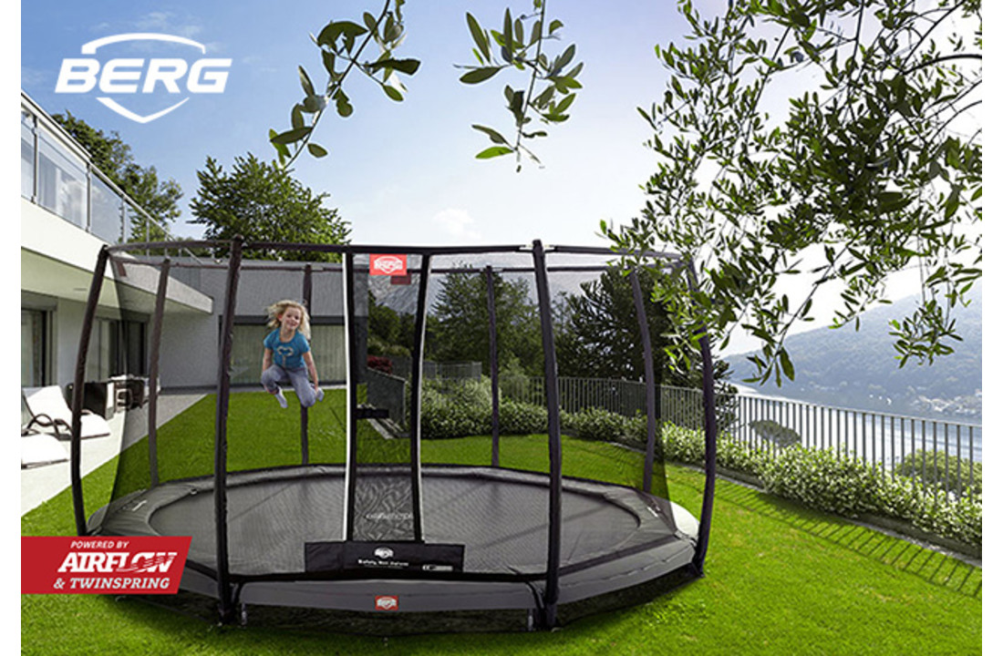 BERG InGround Champion 330 grijs + Safetynet Deluxe