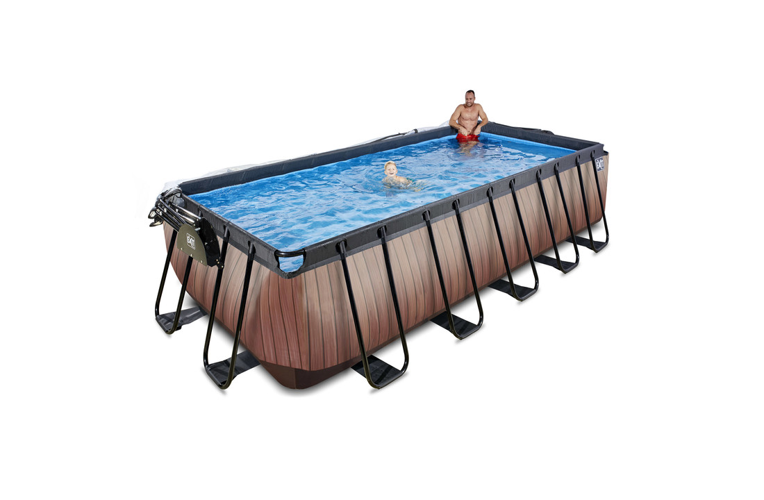 EXIT Toys zwembad Wood 400x200x122cm met overkapping zandfilterpomp