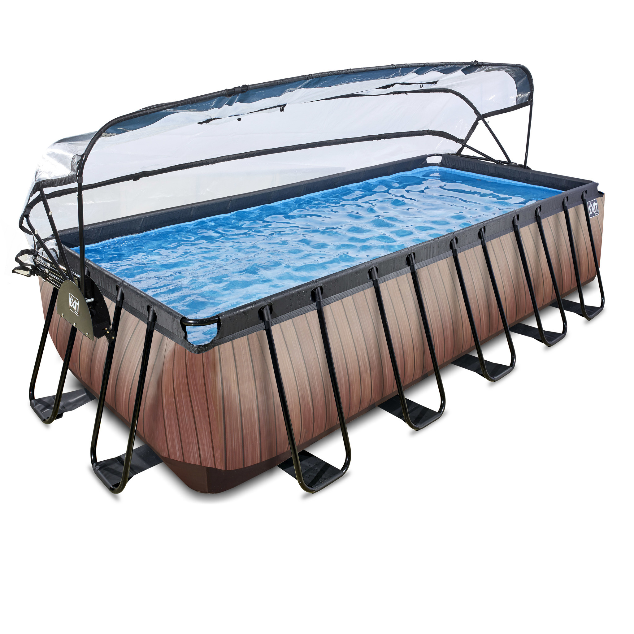EXIT Toys zwembad Wood 400x200x122cm met overkapping zandfilterpomp