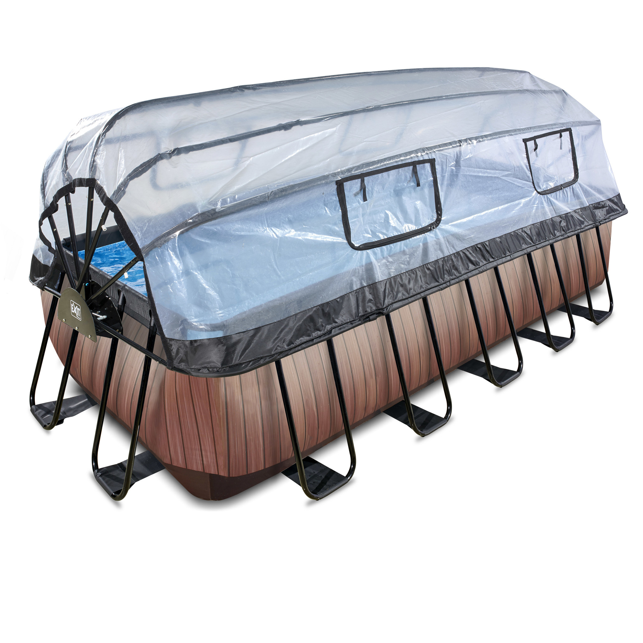 EXIT Toys zwembad Wood 400x200x122cm met overkapping zandfilterpomp