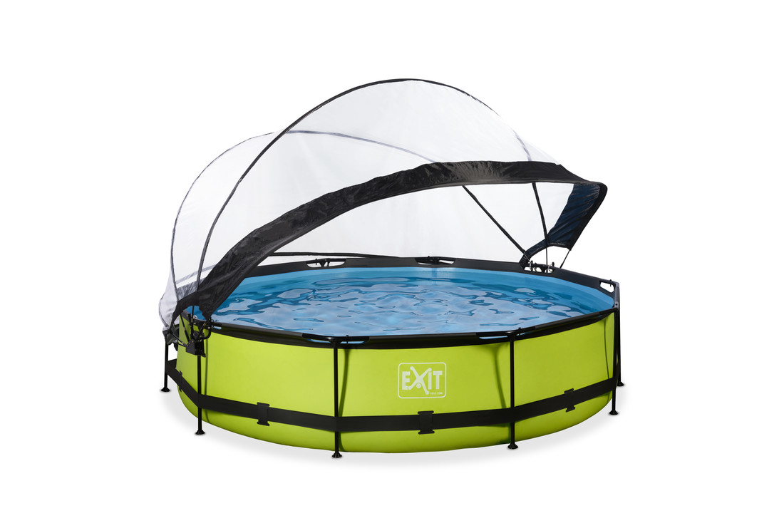 EXIT Toys zwembad Lime ø360x76cm met overkapping en filterpomp