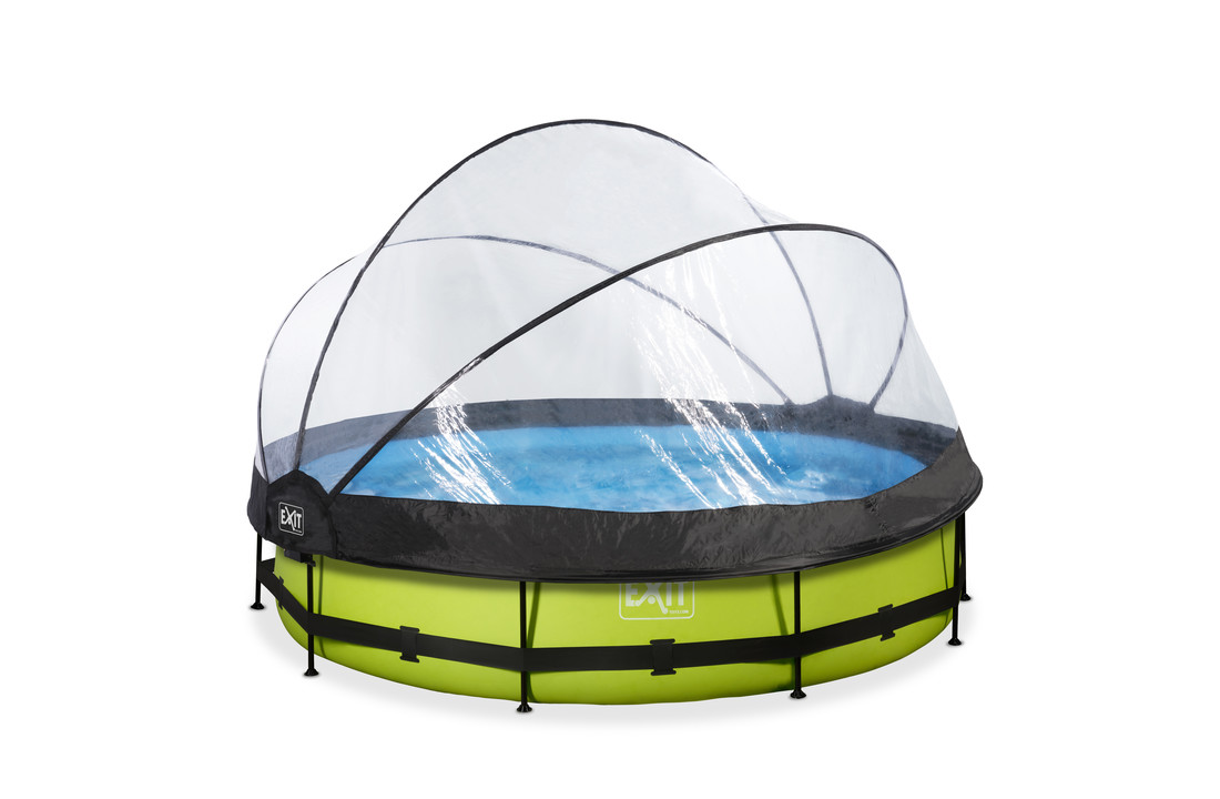 EXIT Toys zwembad Lime ø360x76cm met overkapping en filterpomp