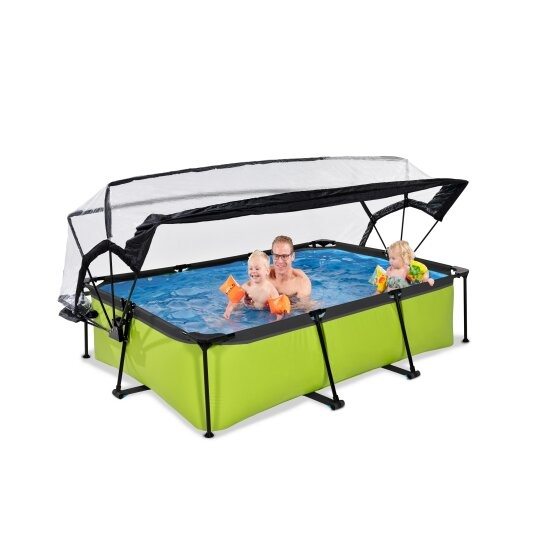 EXIT Toys zwembad Lime 220x150x65cm met overkapping filterpomp