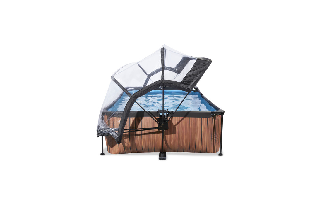 EXIT Toys zwembad Wood 220x150x65cm met overkapping filterpomp
