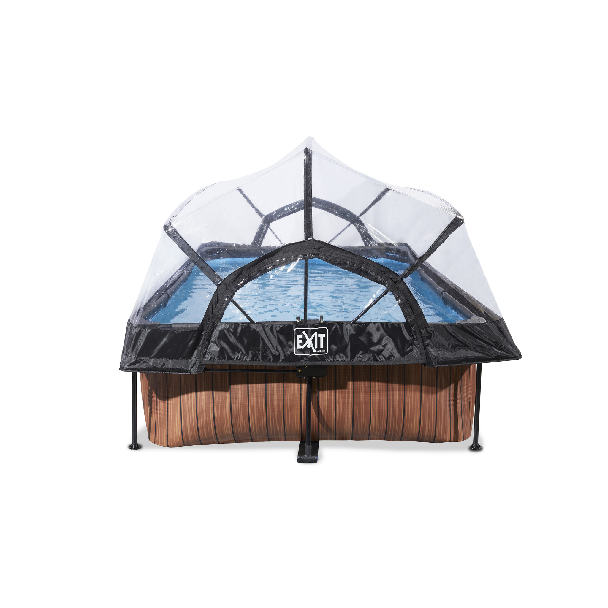 EXIT Toys zwembad Wood 220x150x65cm met overkapping filterpomp