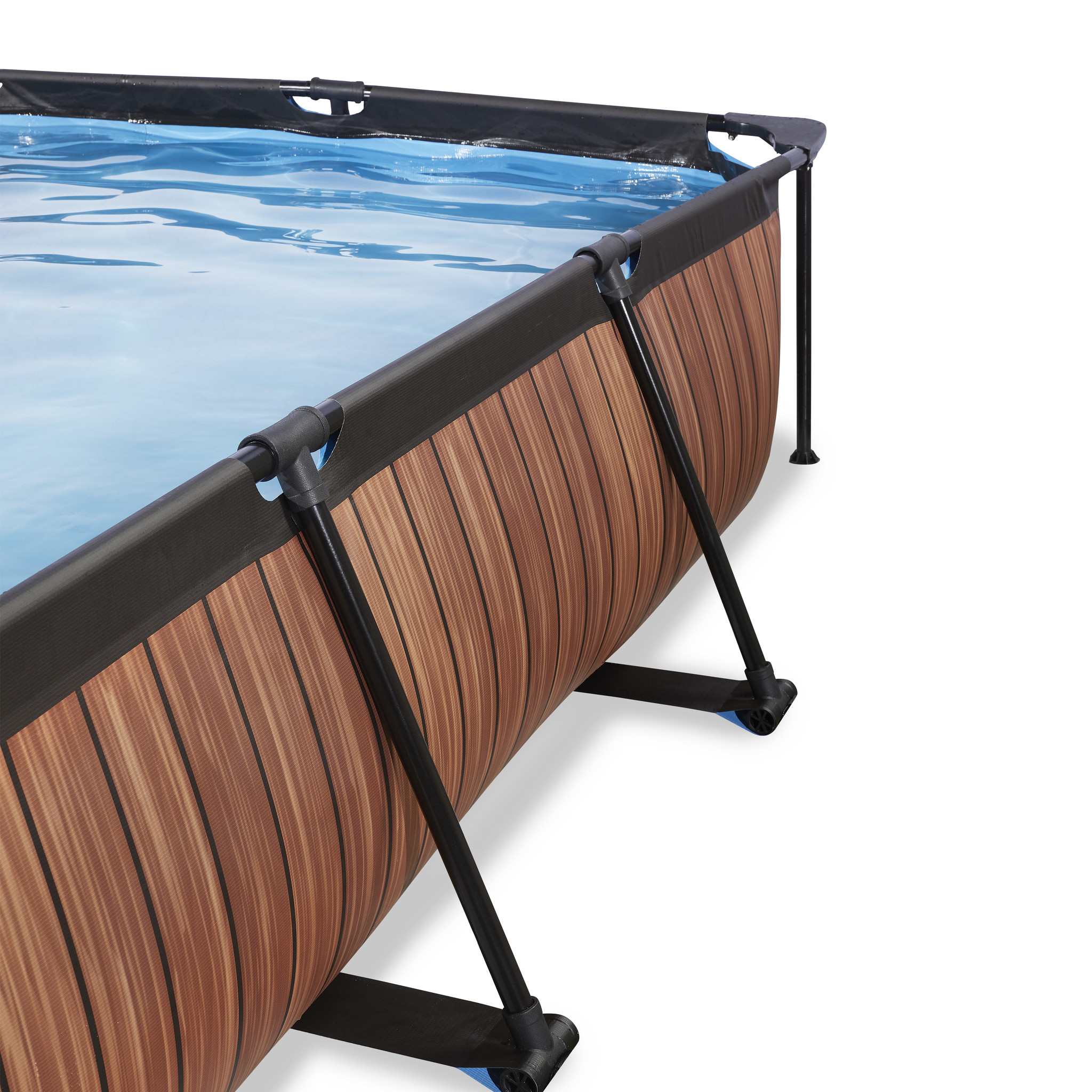 EXIT Toys zwembad Wood 220x150x65cm met overkapping filterpomp