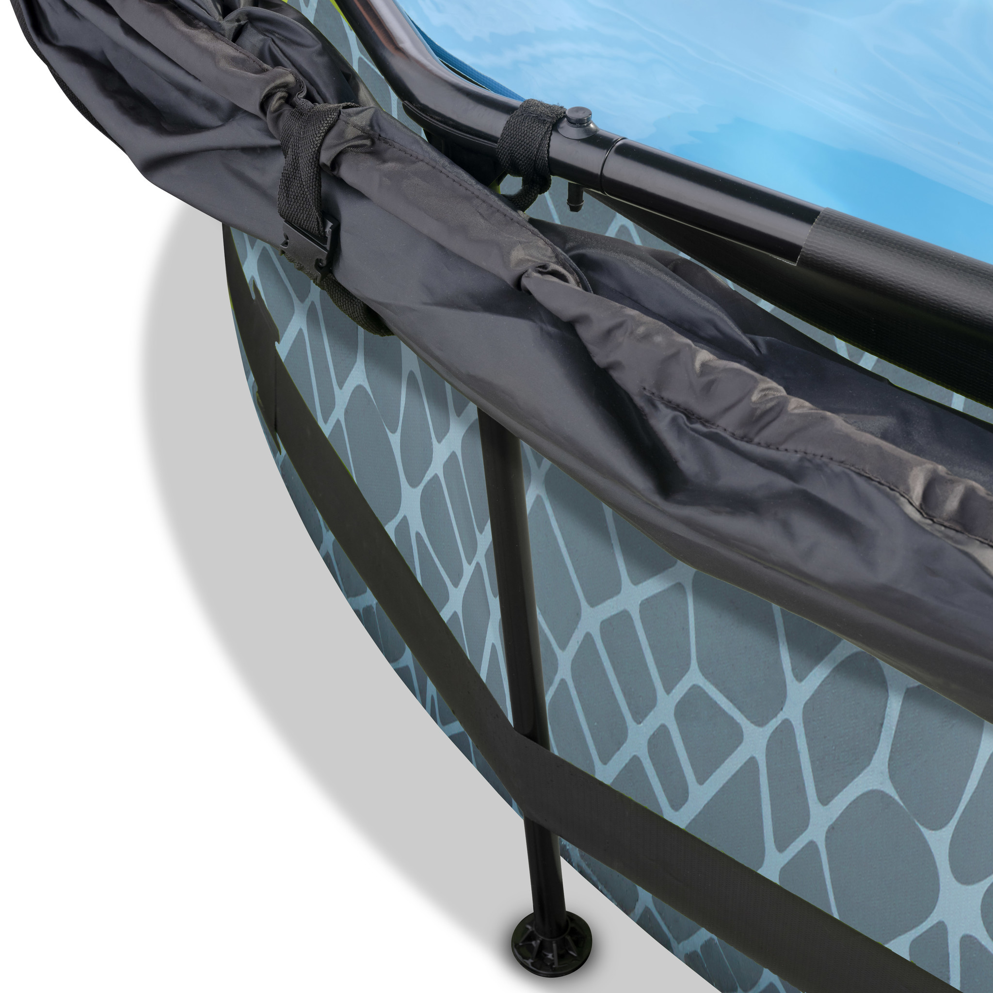 EXIT Toys zwembad Stone ø244x76cm met schaduwdoek en filterpomp