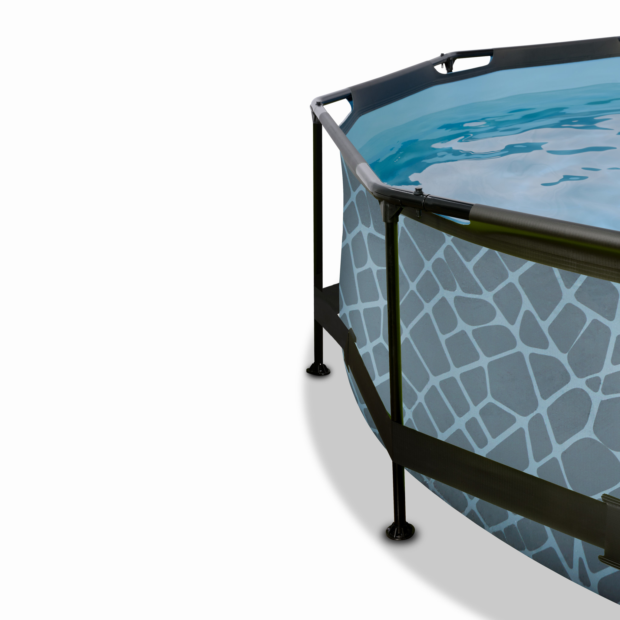 EXIT Toys zwembad Stone ø244x76cm met schaduwdoek en filterpomp
