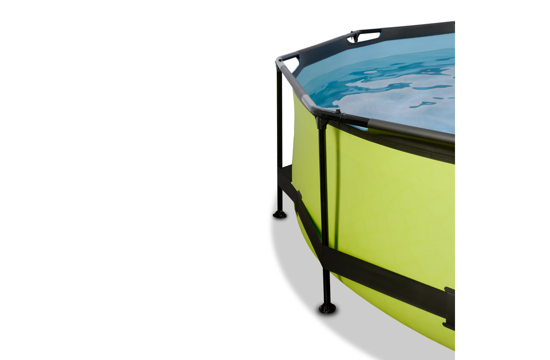 EXIT Toys zwembad Lime ø244x76cm met schaduwdoek en filterpomp