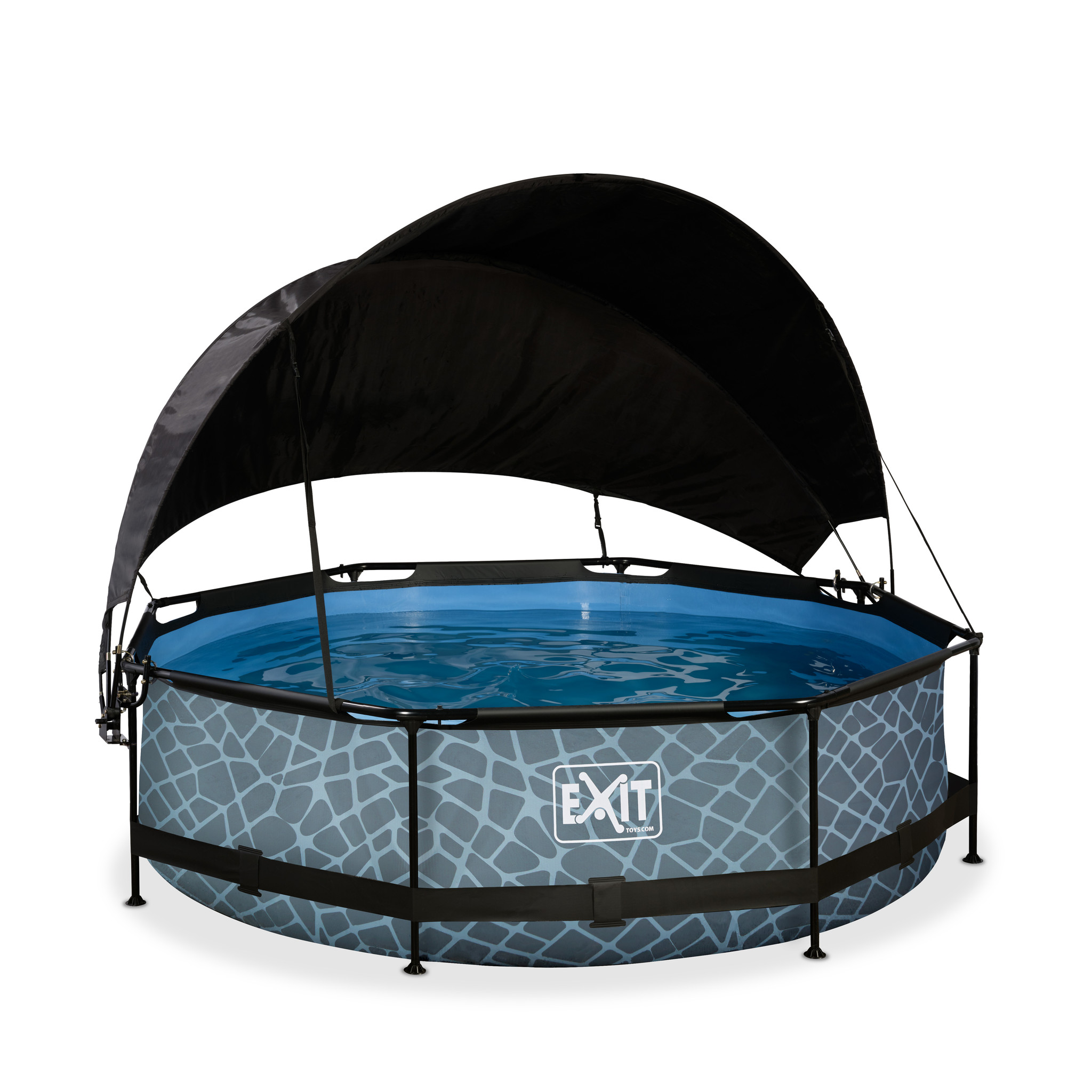 EXIT Toys zwembad Stone ø300x76cm met schaduwdoek en filterpomp