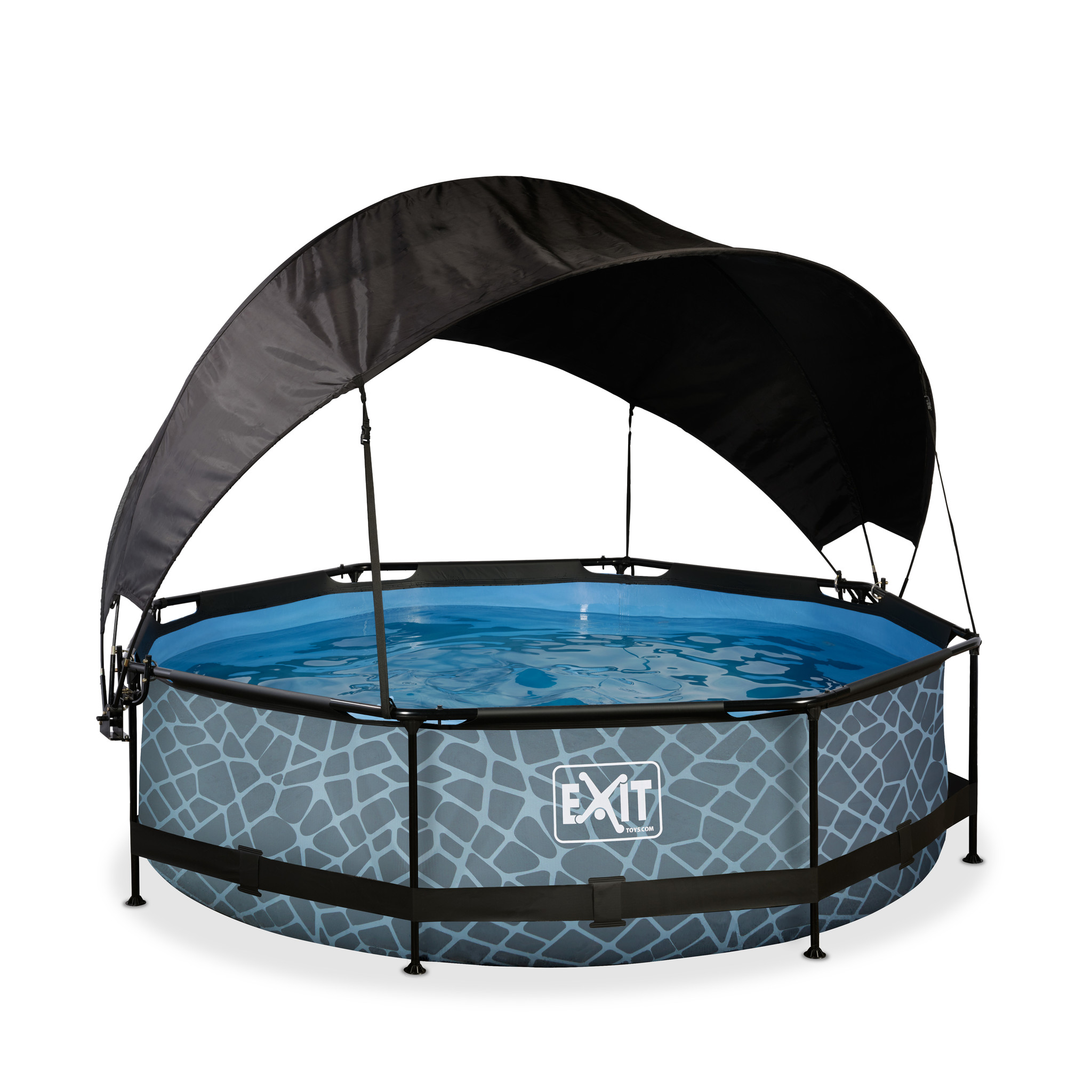 EXIT Toys zwembad Stone ø300x76cm met schaduwdoek en filterpomp