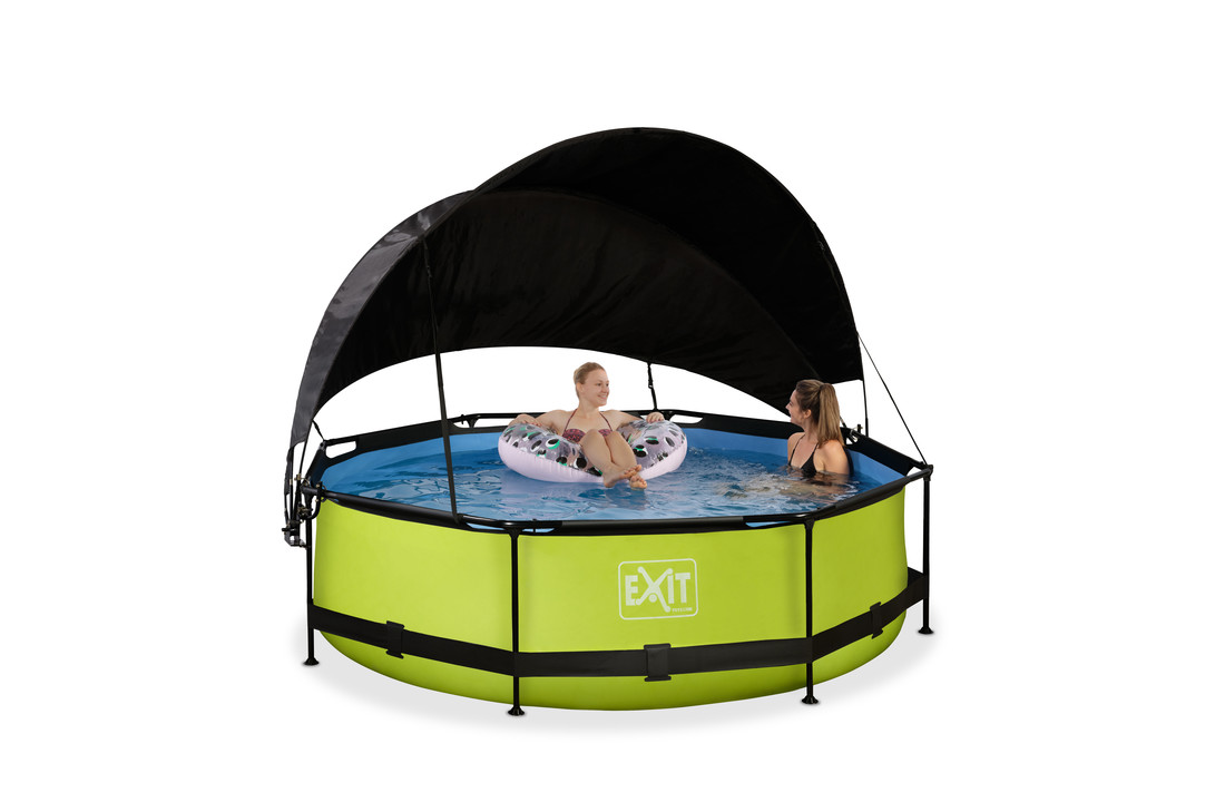EXIT Toys zwembad Lime ø300x76cm met schaduwdoek en filterpomp