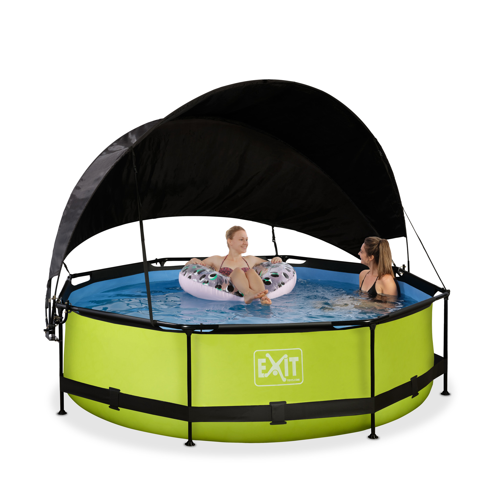 EXIT Toys zwembad Lime ø300x76cm met schaduwdoek en filterpomp