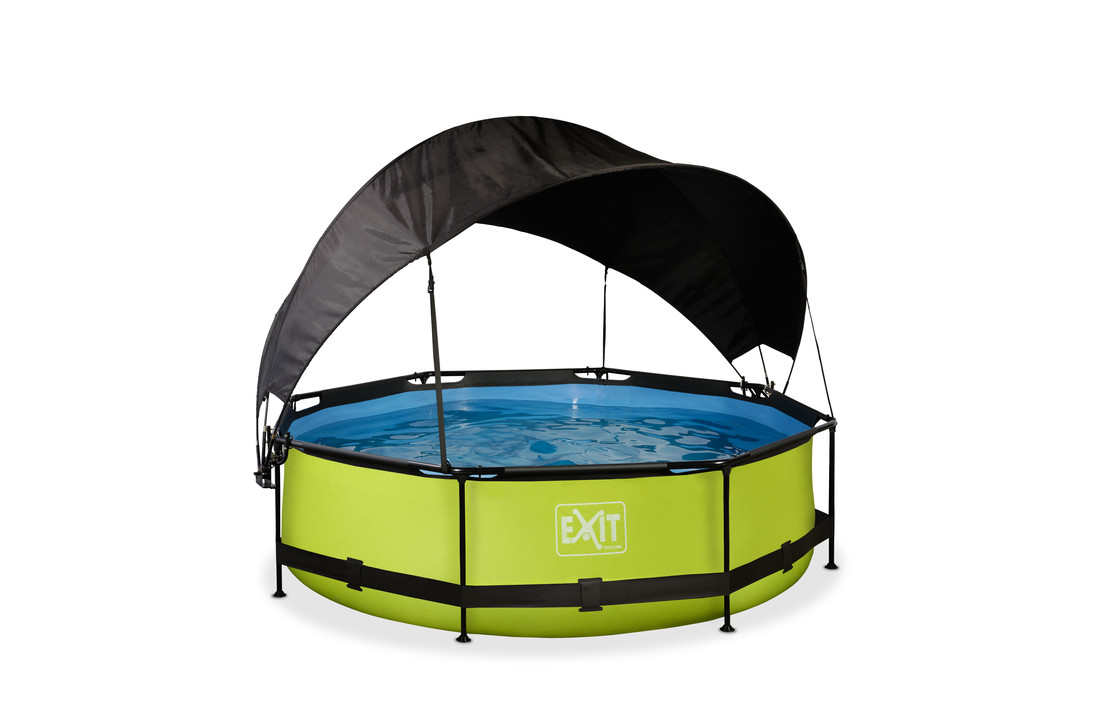 EXIT Toys zwembad Lime ø300x76cm met schaduwdoek en filterpomp