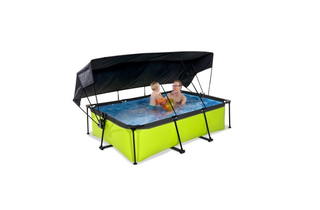 EXIT Toys zwembad Lime 220x150x65cm met schaduwdoek en filterpomp