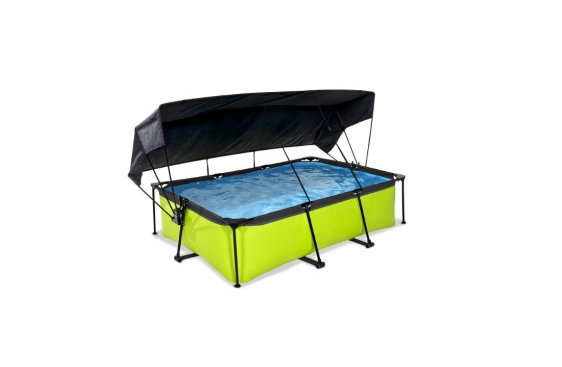 EXIT Toys zwembad Lime 220x150x65cm met schaduwdoek en filterpomp