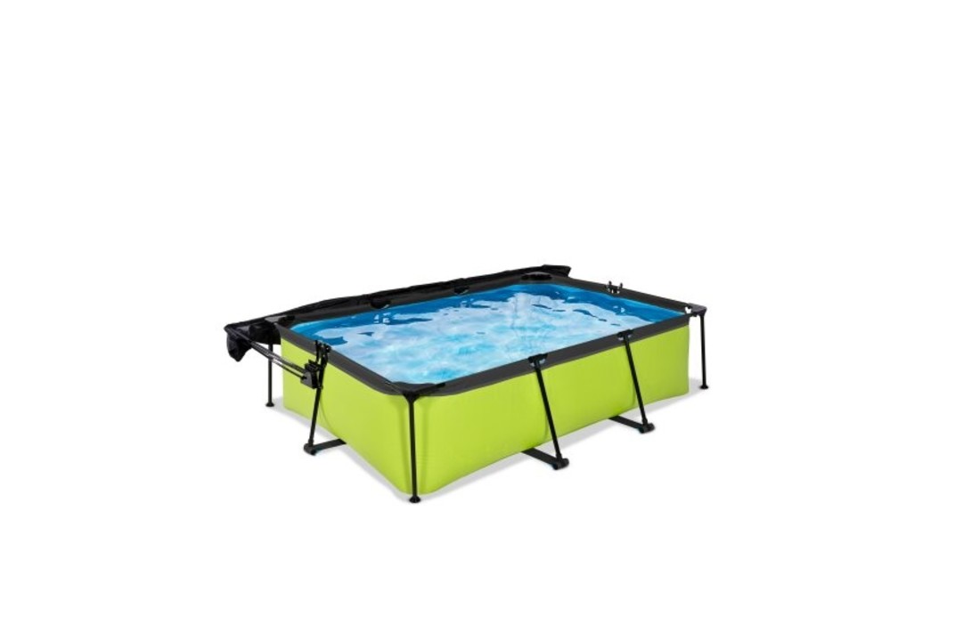 EXIT Toys zwembad Lime 220x150x65cm met schaduwdoek en filterpomp