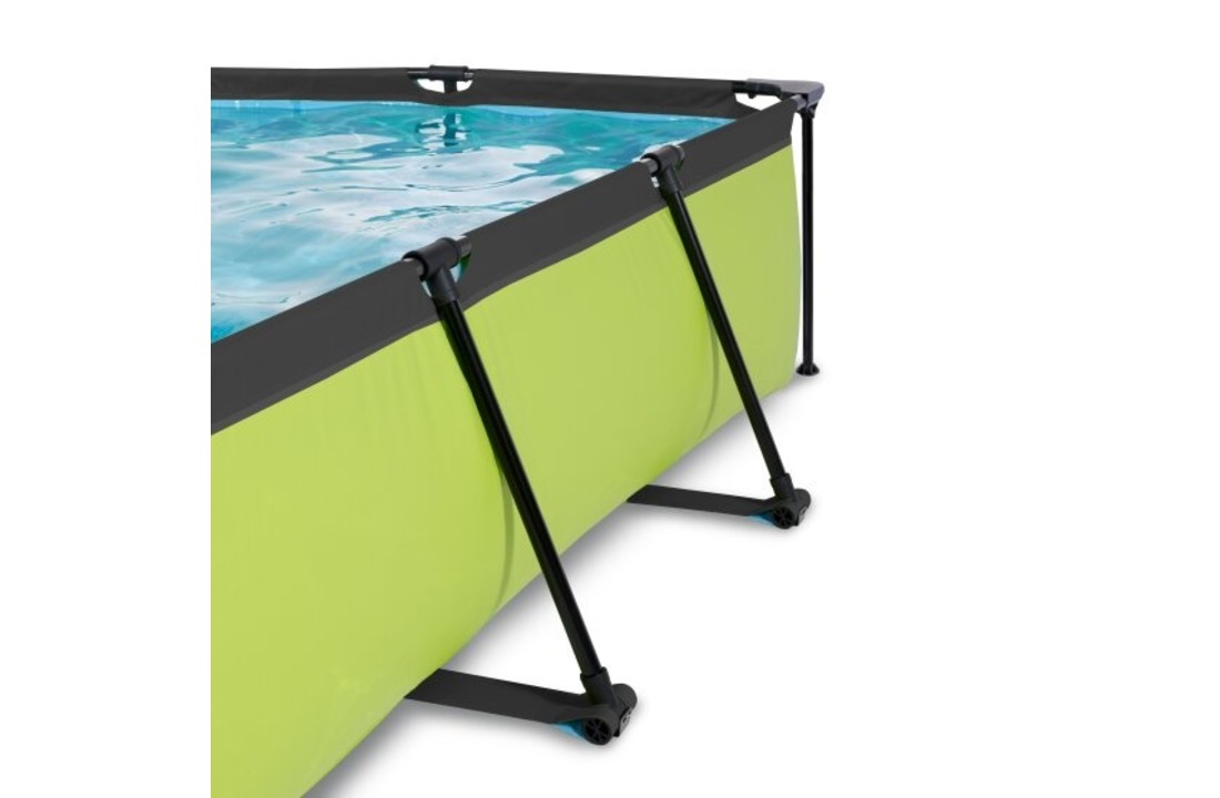 EXIT Toys zwembad Lime 220x150x65cm met schaduwdoek en filterpomp