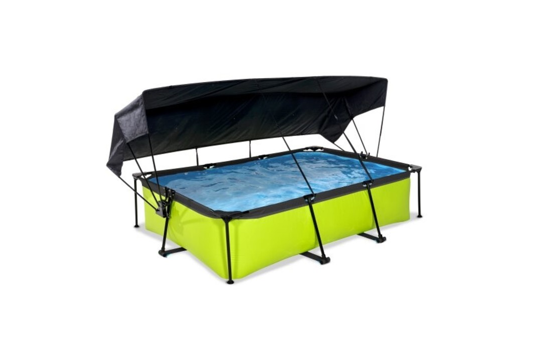 EXIT Toys zwembad Lime 300x200x65cm met schaduwdoek en filterpomp