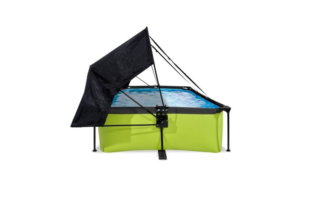 EXIT Toys zwembad Lime 300x200x65cm met schaduwdoek en filterpomp