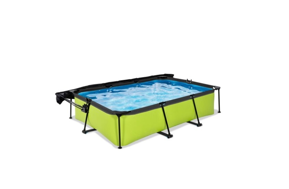 EXIT Toys zwembad Lime 300x200x65cm met schaduwdoek en filterpomp