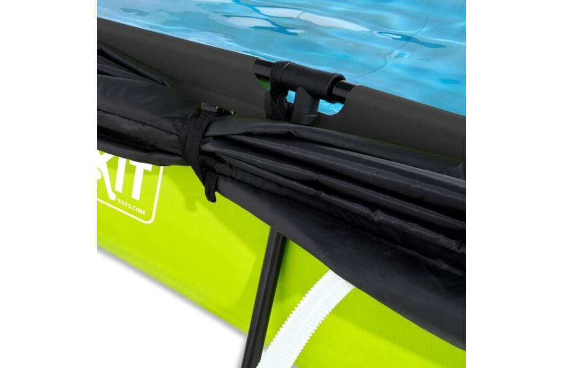 EXIT Toys zwembad Lime 300x200x65cm met schaduwdoek en filterpomp