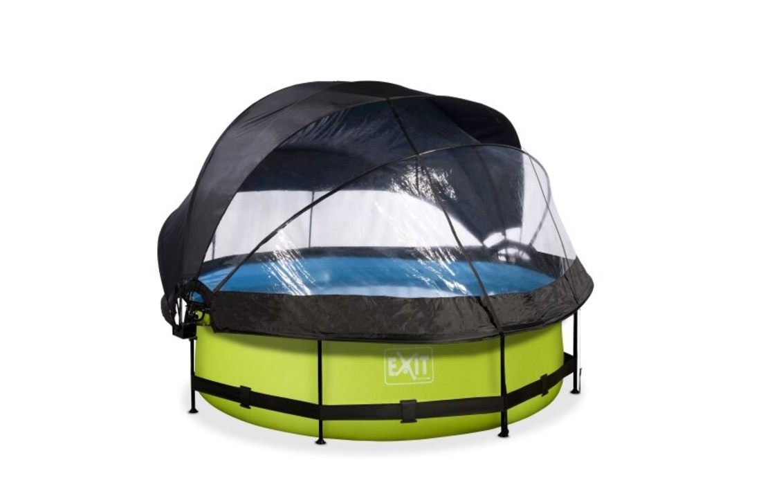 EXIT Toys zwembad Lime ø300x76cm met overkapping, schaduwdoek en filterpomp