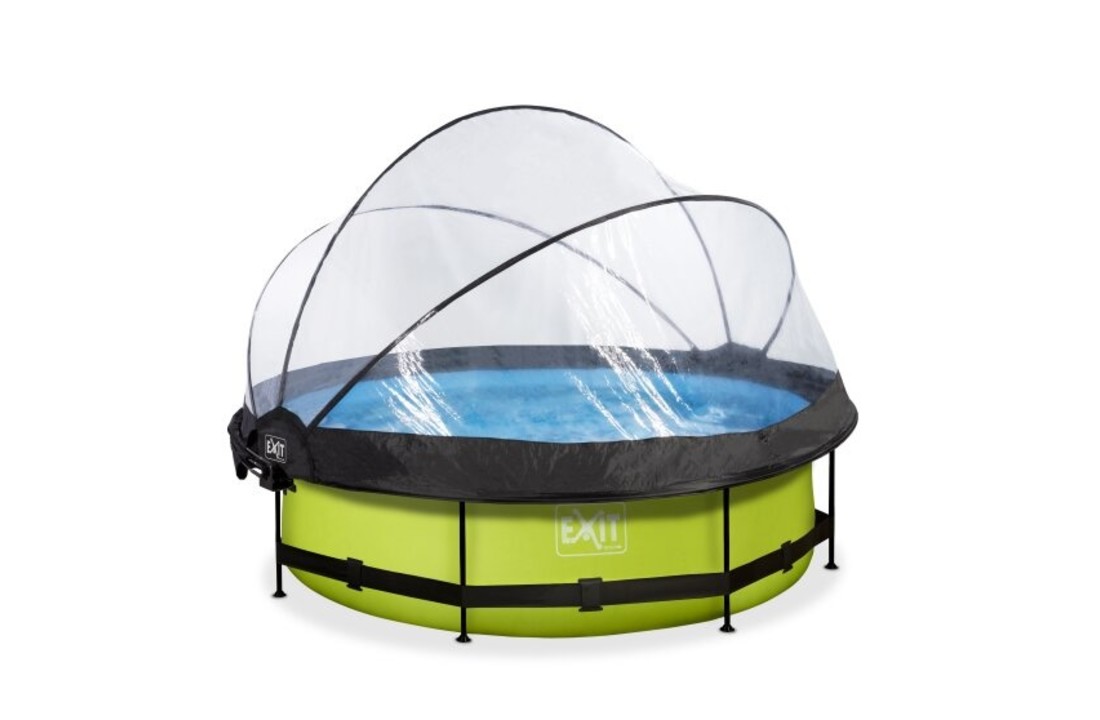 EXIT Toys zwembad Lime ø300x76cm met overkapping, schaduwdoek en filterpomp