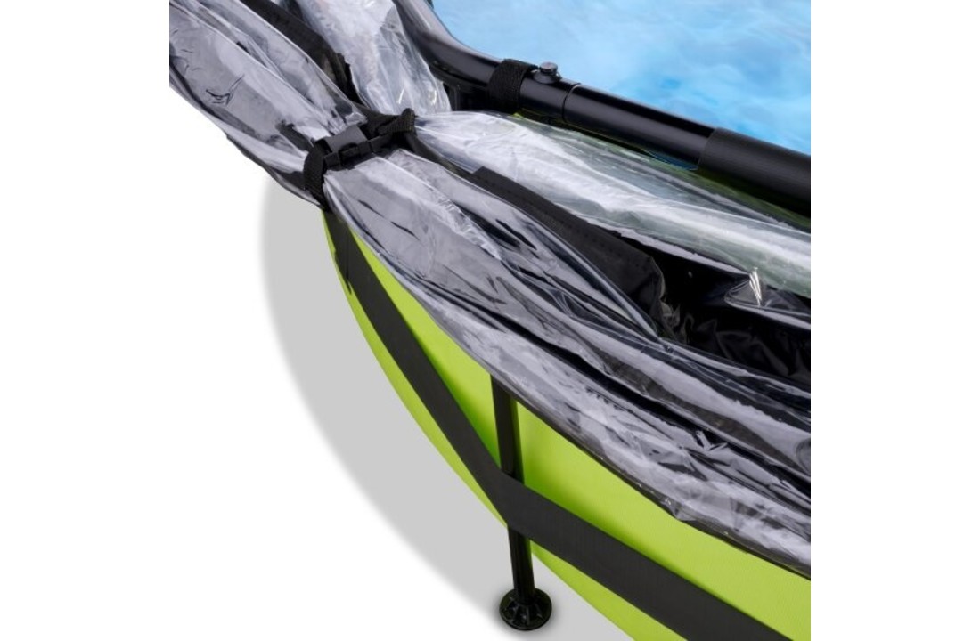 EXIT Toys zwembad Lime ø300x76cm met overkapping, schaduwdoek en filterpomp
